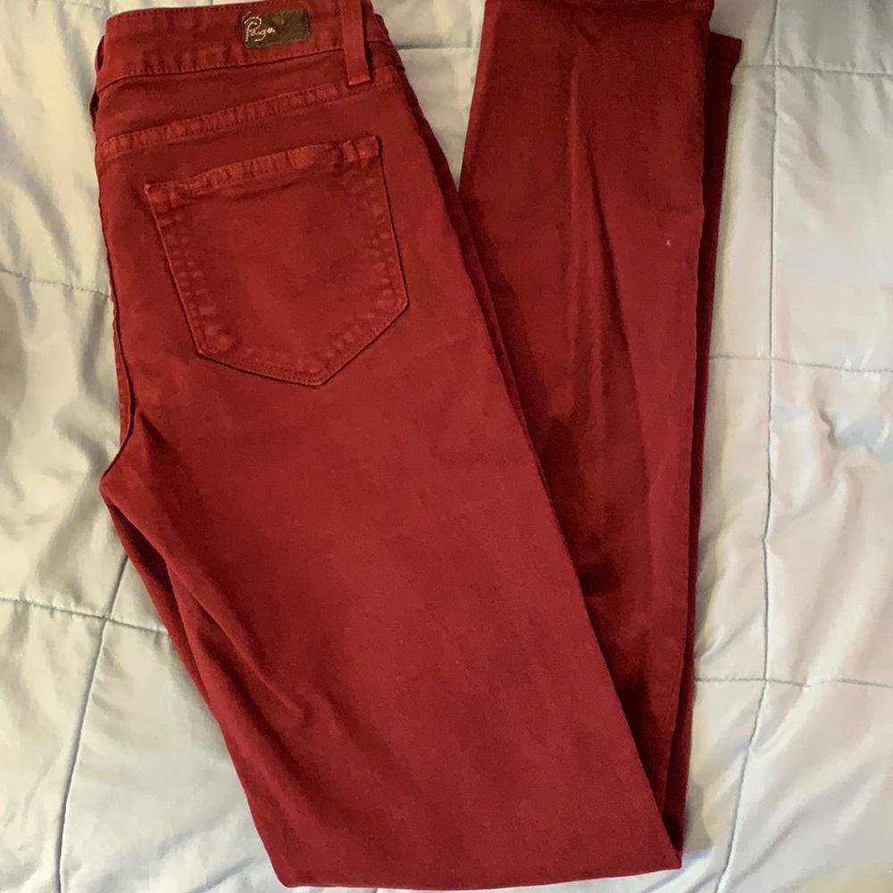 Paige Burgundy Skyline Skinny Jeans